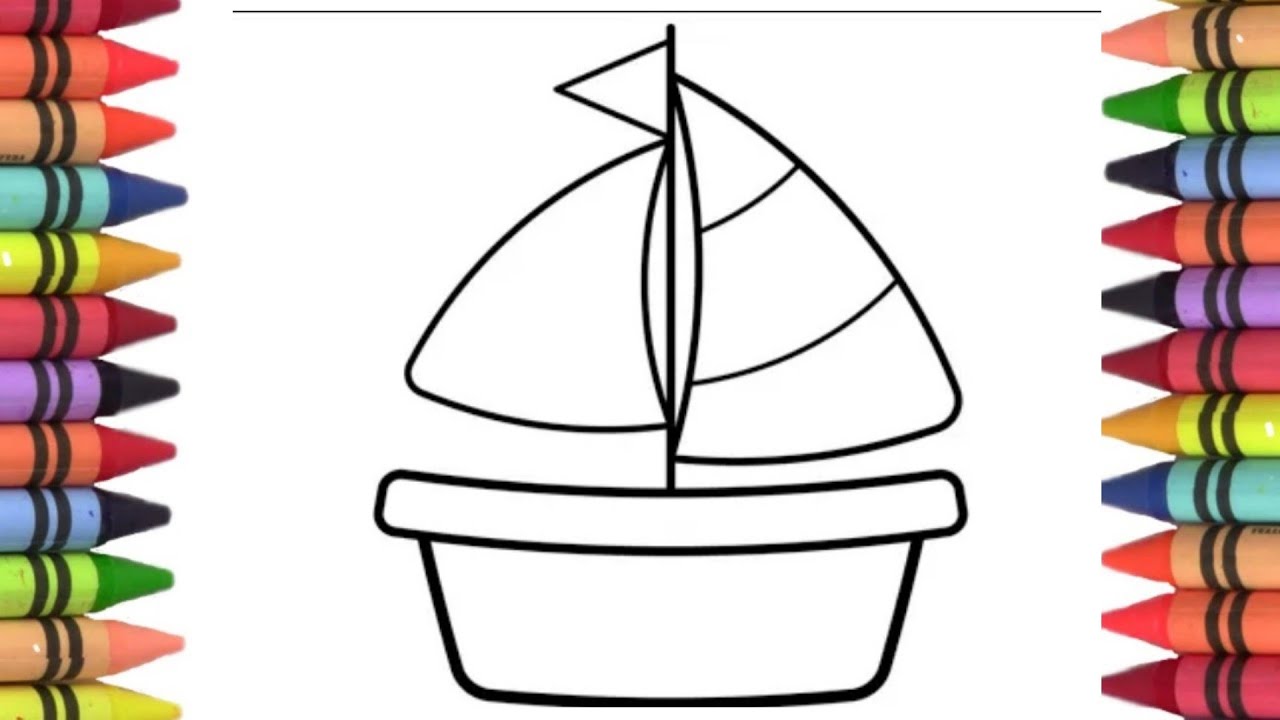 How to draw a cute boat for kids, super easy drawings for kids - YouTube