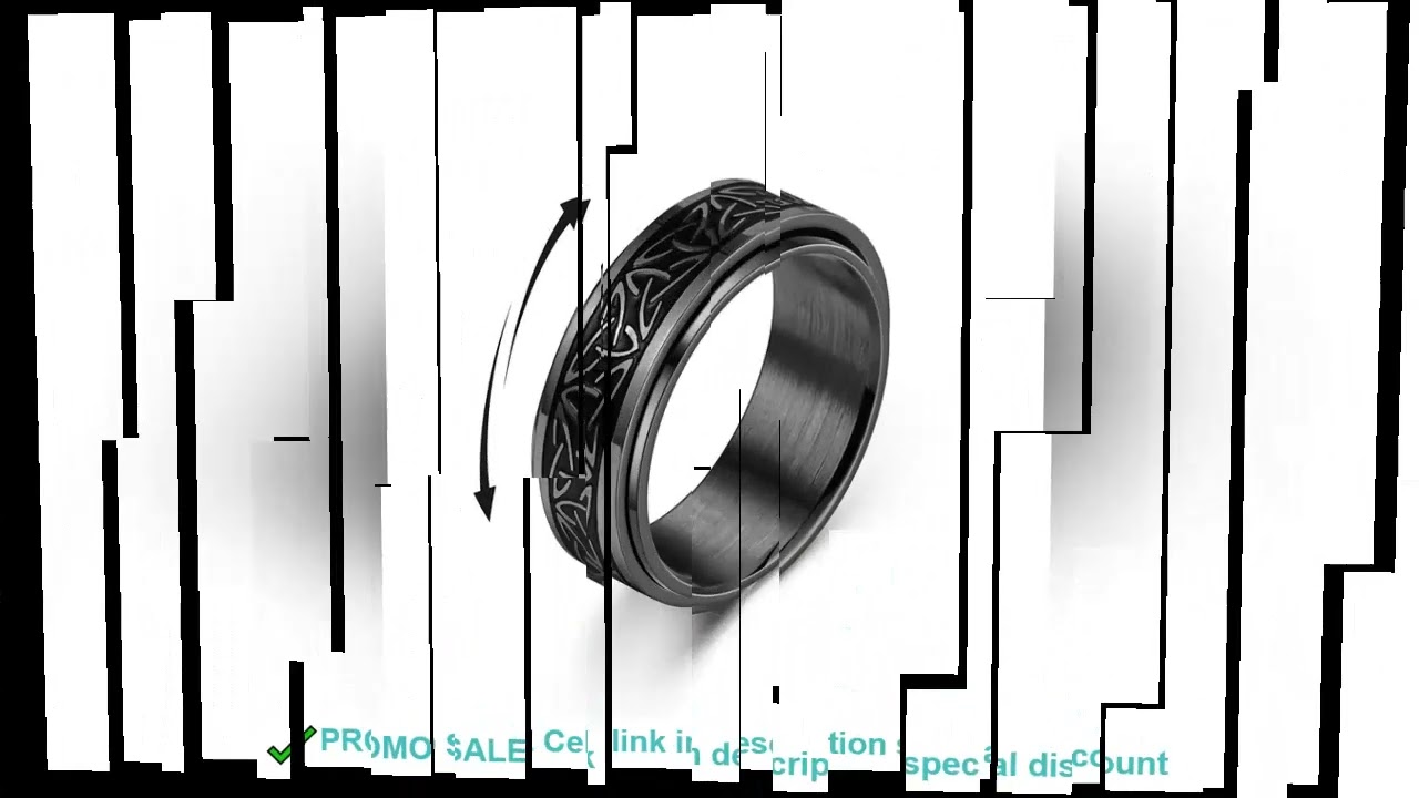 Viking Celtic Knot Rune Rings For Men Rotating Stainless Steel Anti Stress Anxiety Relife Spinning R