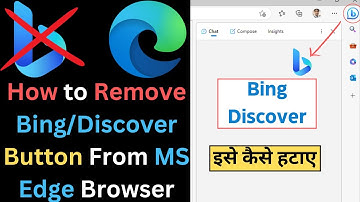 How to remove Bing Discover Button From MS Edge Browser | Show and Hide Bing Discover From MS Edge