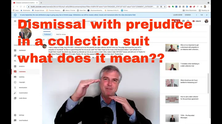 Is a dismissal prejudice a great result in a debt collection suit