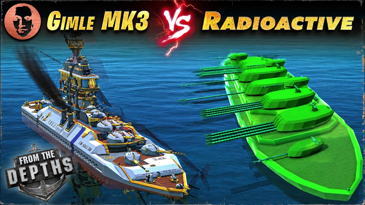 Gimle Mk3 vs. Radioactive Death Machine - From the Depths Battleship Skirmish