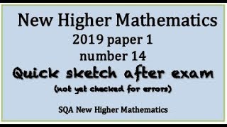 2019 SQA Higher Mathematics paper 1 no.14  Quick Sketch