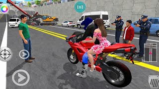 🚨🏍️🔥Red Super Bike Escapes the Police Case and Hits the Road Again _3D Driving Class Simulater  screenshot 1