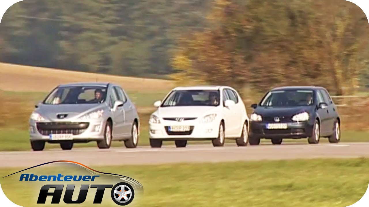 Vergleichstest Mittelklassewagen Peugeot 308 Vs Hyundai I30 Vs Vw Golf Abenteuer Auto Youtube
