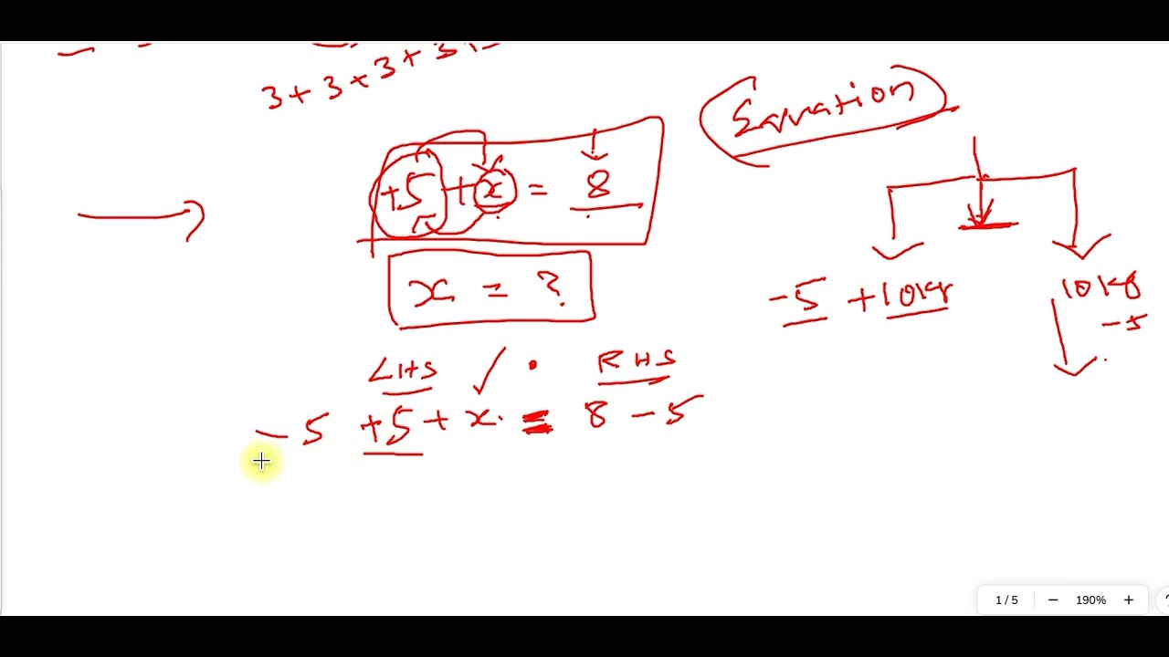 CBSE 8th Standard Mathematics Unit 2 | Linear Equation in one Variable ...