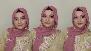 Party Hijab Tutorial With Earrings 2022 Tahmina Shova