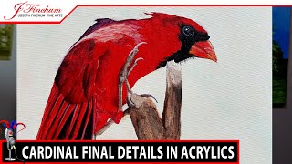 How I add Final Details In Acrylics -Cardinal Painting