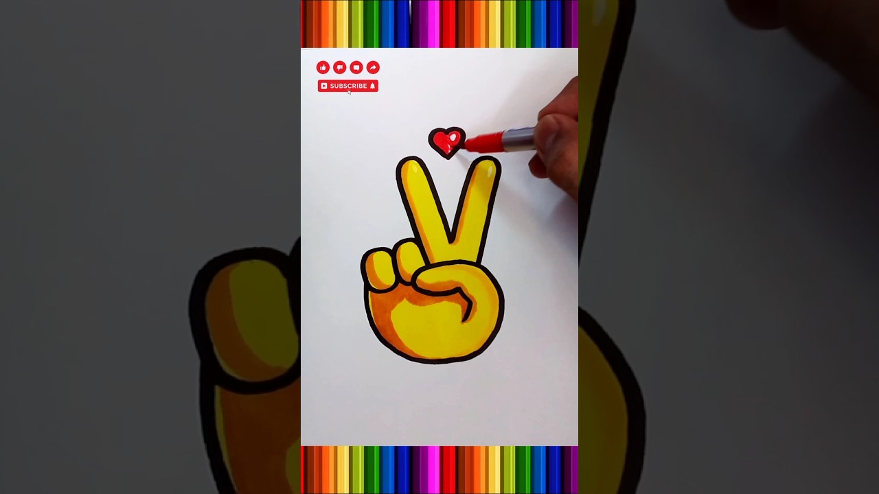 how to coloring a victory sign 