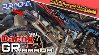 Knalpot baru buat satria fu || daeng sai 4 GP warrior || pemasangan dan checksound