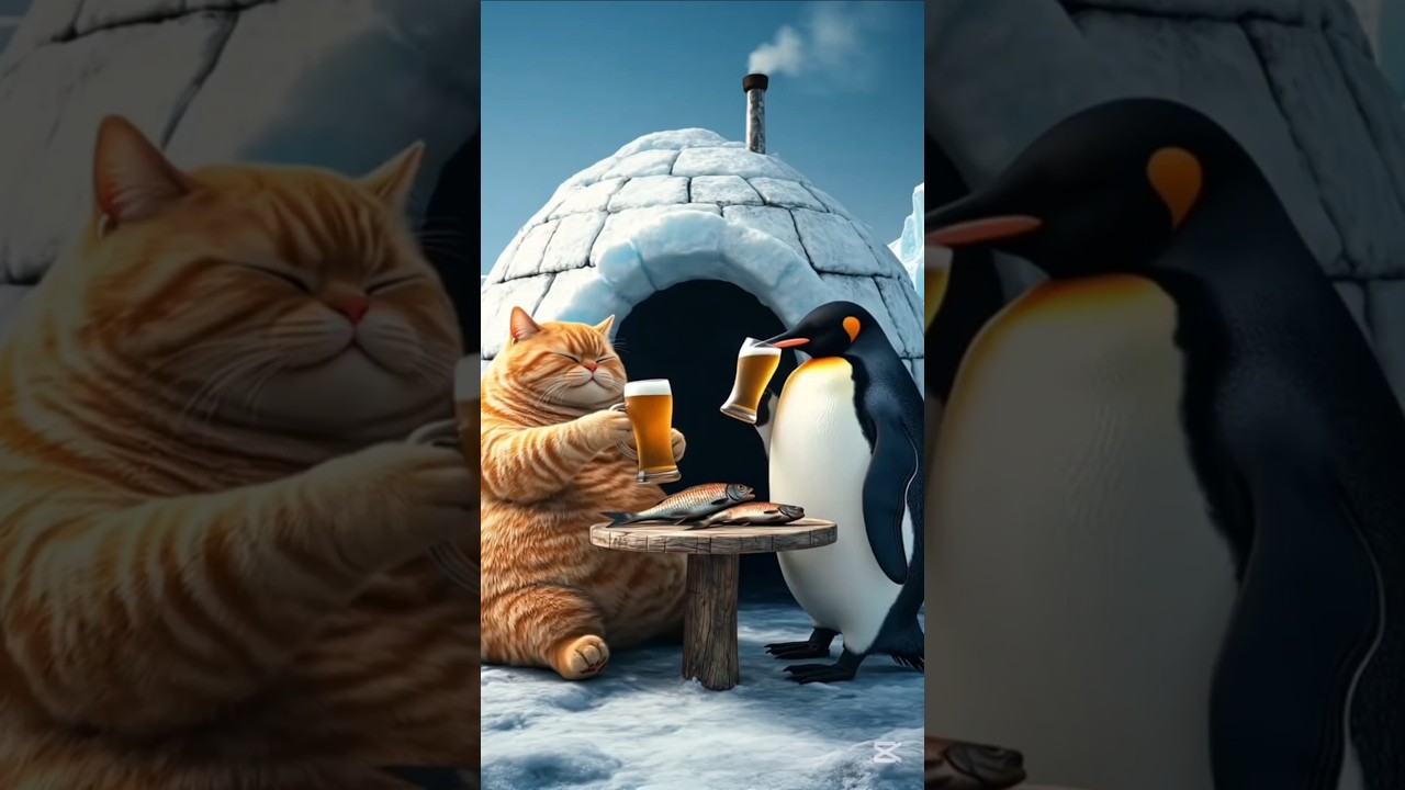 Having a beer with penguin 😀