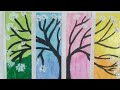Flower Tree drawing with oil pastels  by step - step # drawimg # draw