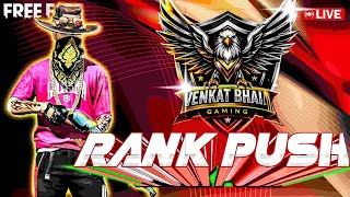 FREE FIRE LIVE TELUGU||RANK PUSH VENKAT BHAI🔥||#VENKATBHAIGAMING🔥||#freefirelive#freefirelivetelugu🔥