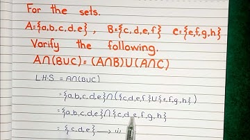 For the sets A intersection into B union C is equal to A intersection B union A intersection C.