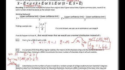 Math 130- 7.2: Estimating a Population Mean
