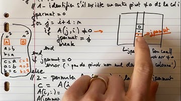 Algo du pivot de Gauss : recherche de pivot non nul (MAO 9.2)