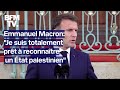 Emmanuel macron se dit prt  reconnatre un tat palestinien  un moment utile