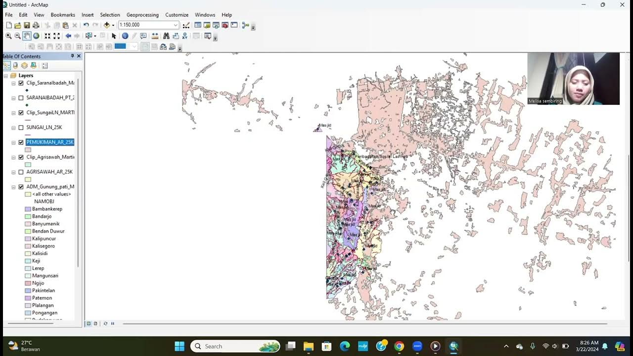 Olah data menggunakan aplikasi arcgis geoprocesing tolls semarang