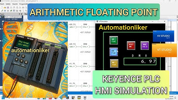 KV Studio : Arithmetic Floating Point Keyence PLC Tutorial With HMI VT Studio Simulation