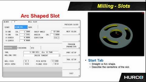 Part Programming - Arc-Slots