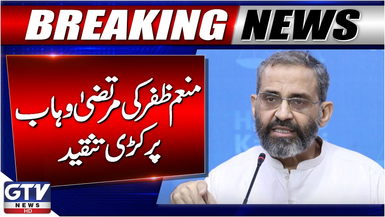 Monem Zafar Khan Criticizes Mayor Karachi Murtaza Wahab Strongly | Breaking News