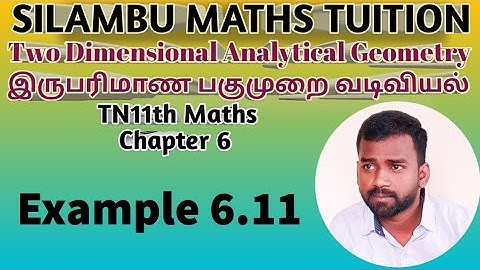 TN11th maths|Example 6.11|Chapter 6|Two dimensional Analytical Geometry in tamil