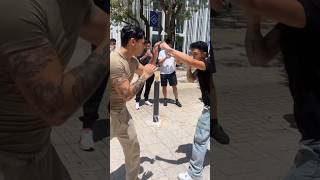 Ryan Garcia Shows Fan How to Throw a JAB in the Middle of the Street! #shorts