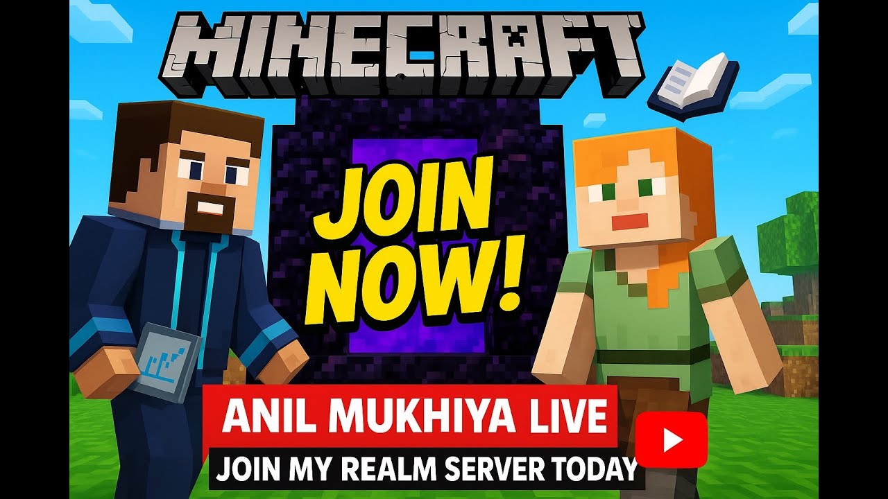 LIVE Minecraft Realm Server! 🌍 Join Anil gamerX & Play with Me – Java Edition Survival FUN!
