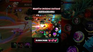 Martis savage gameplay😈 #moba5v5#mobilelegends#mlbb#mobilelegendsbangbang#mobile