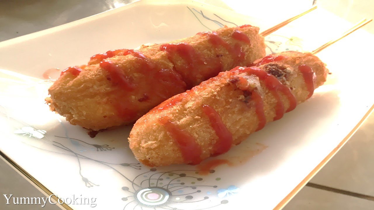Cheese Corn dog Recipeនំcheese Corndogនំកូរ៉េ [ YummyCooking ] YouTube