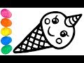 Морозиво единорожка / Веселі розмальовки для дітей / Вчимося малювати