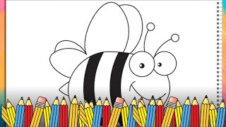 Coloring bee🐝|Coloring animals|How to color bee|Coloring book|Coloring pages|Learn colors screenshot 5