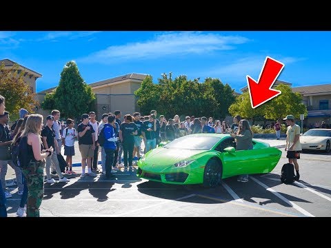 picking-up-little-sister-from-high-school-in-lamborghini!