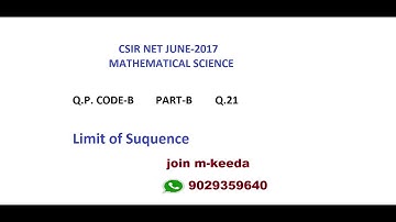 CSIR NET JUNE 17 SET A PART B Q 21