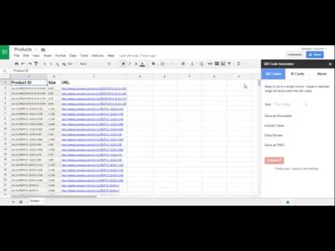 How to auto generate QR codes in Google Spreadsheets