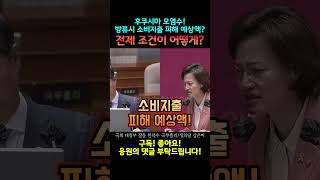 후쿠시마 오염수! 방류시 소비지출 피해 예상액? 전제 조건이 어떻게? 한덕수 국무총리 정의당 강은미