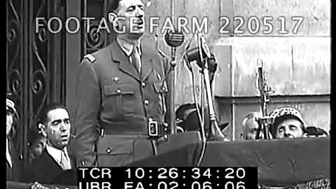 1945 De Gaulle Singing National Anthem 20517-05 | Footage Farm