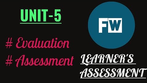 Evaluation and Assessment |Unit-5| ENGLISH