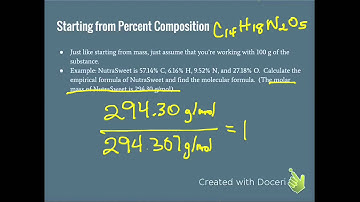 6-3D Empirical and Molecular Formulas from Mass and Percent