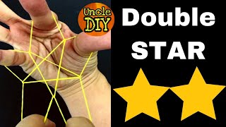 How to make a Double stars with 1 rubber band. rubber bands trick. 双星橡皮筋制作方法童年回忆玩意。