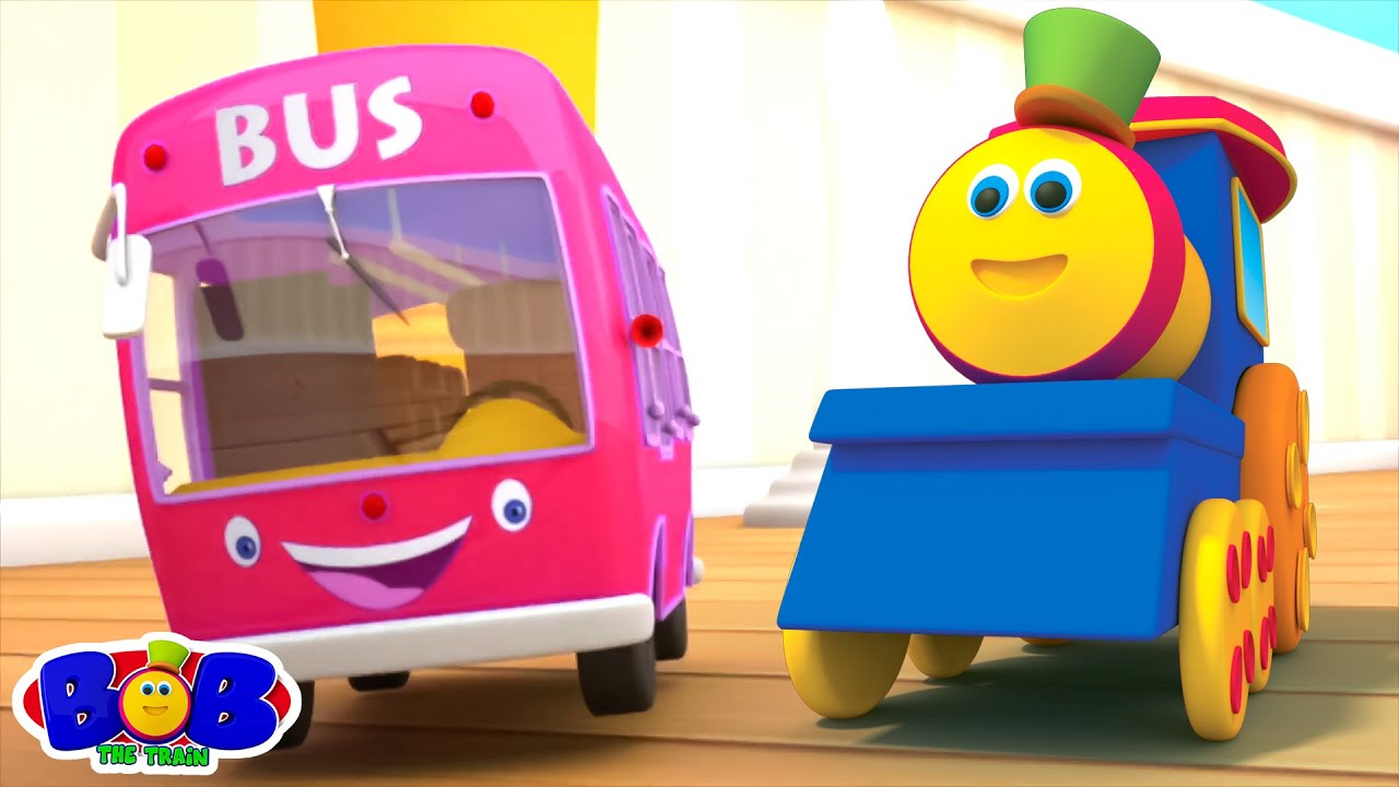 巴士上的轮子 + 鲍勃火车 (Bob The Train) 为幼儿创作的更多童谣 - YouTube