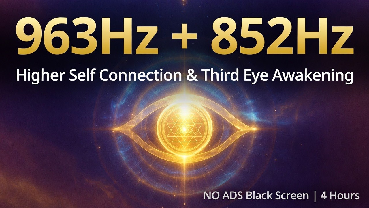 🌟 963Hz + 852Hz | Higher Self Connection & Third Eye Awakening | NO ADS Black Screen | 4 Hours