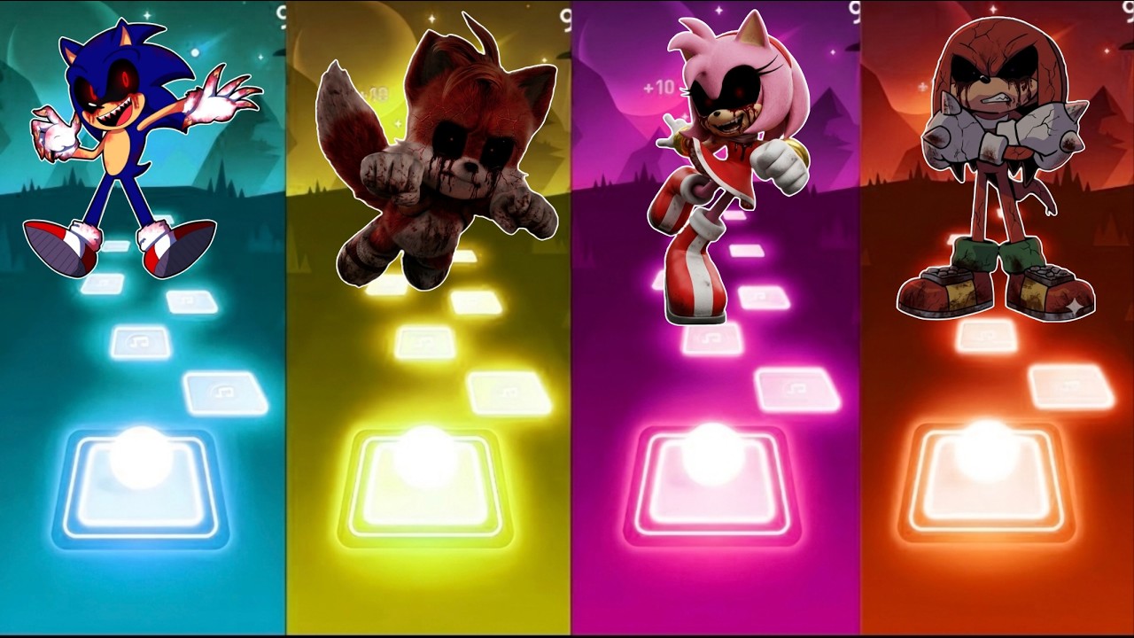 SONIC EXE 🔴 VS TAILS EXE 🔴 VS AMY ROSE EXE 🔴 KNUCKLES EXE 🔴 - TilesHop EDM Rush
