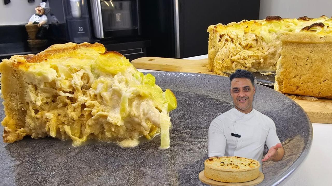 A MELHOR TORTA QUICHE DE FRANGO COM ALHO PORÓ DO MUNDO | RECEITA MUITO FACIL E MUITO SABOROSA
