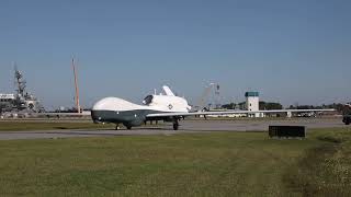 MQ-4C Triton Unmanned Aircraft System (UAS) lands at Naval Station Mayport, Florida, Oct. 14, 2022.