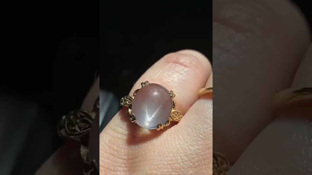 Vintage 14ct White Star Sapphire ring