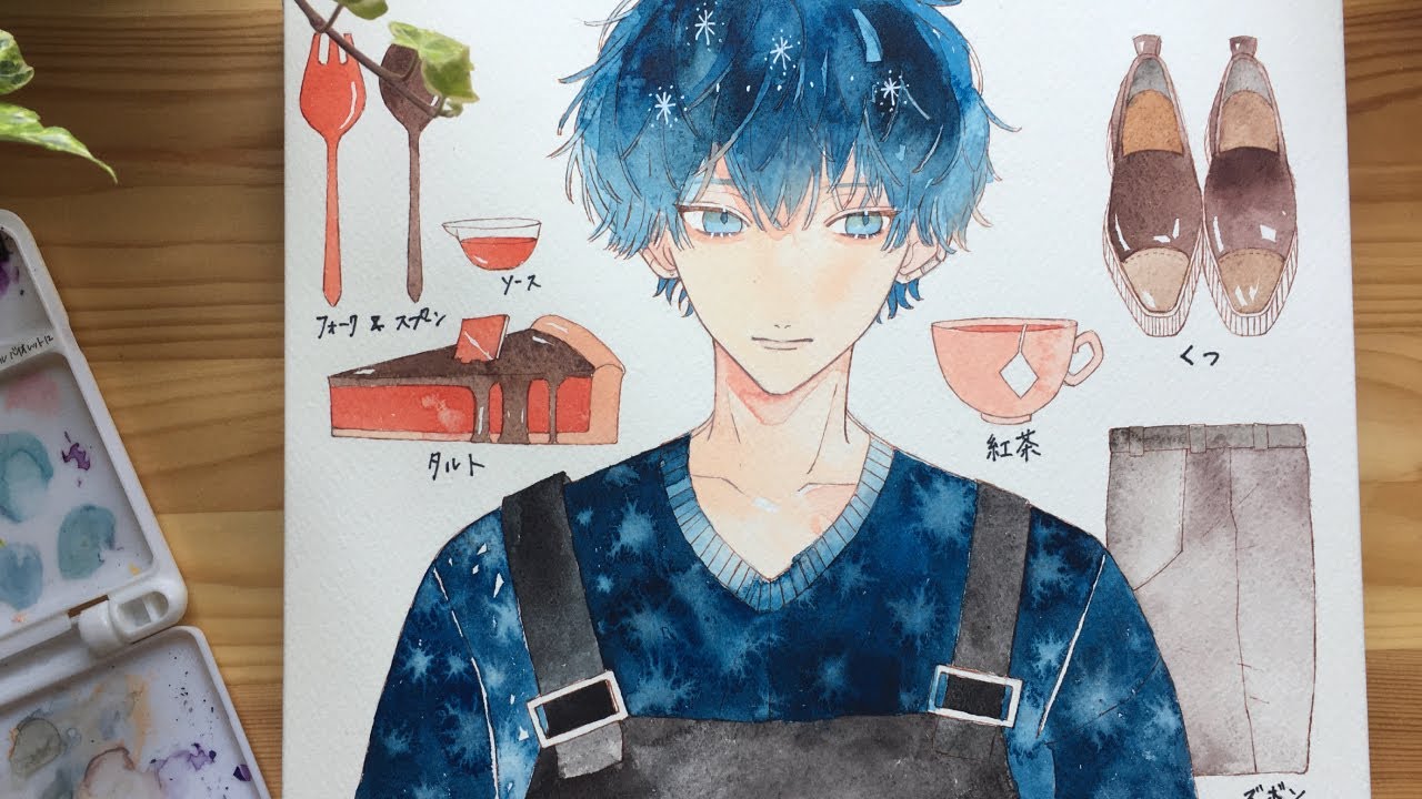 衝撃特価 色紙 イラスト 男の子 手描きイラスト Labelians Fr