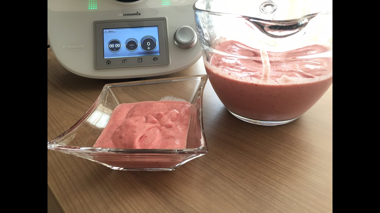 Thermomix® TM 5 erfrischendes Joghurt Erdbeereis - YouTube