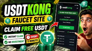 New Best USDT Faucet Platform USDTKONG: Earn USDT Online 💰 Full Tutorial & Review!