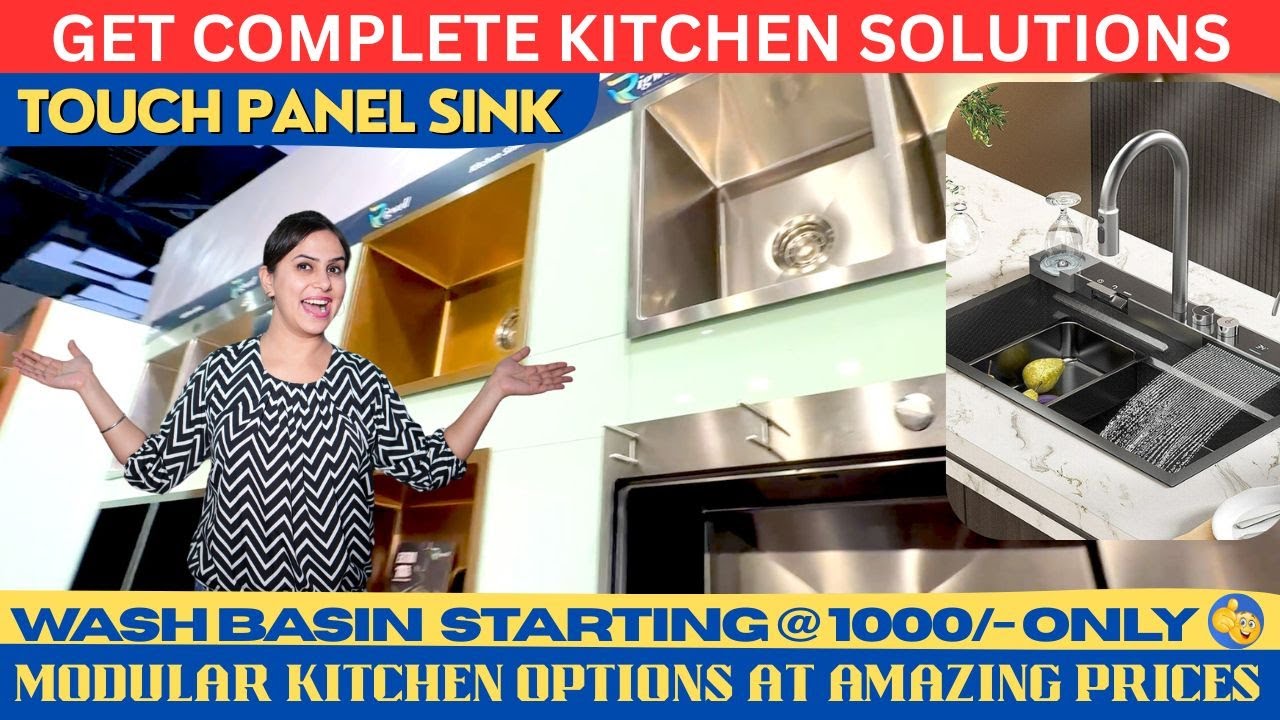 Get attractive kitchen solutions at reasonable cost | Kitchen sink with multifunctional touch panel