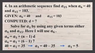 Grade 10   Week 2   Arithmetic Means and The nth Term of an Arithmetic Sequence